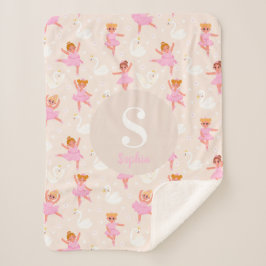 Cobertor Sherpa Meninas Bons Rosa Ballerina Blanket