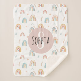 Cobertor Sherpa Meninas Cute Boho Watercolor — Crianças De Padrões