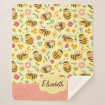 Meninas Cute Bumble Bee Primavera Floral Patteral 