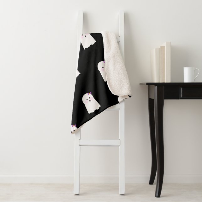 Cobertor Sherpa Meninas Fantasmas Bonitas do Halloween (In Situ)