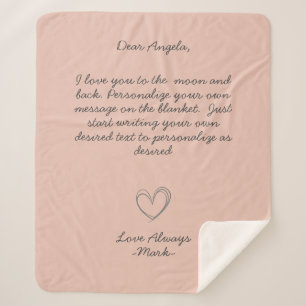 Cobertor Sherpa Mensagem Manuscrita Personalizar Texto