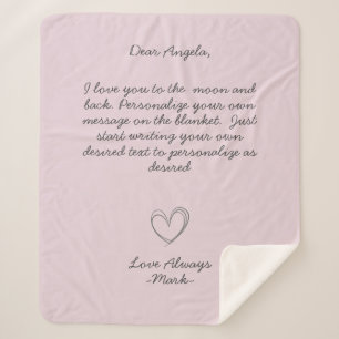 Cobertor Sherpa Mensagem Manuscrita Personalizar Texto 