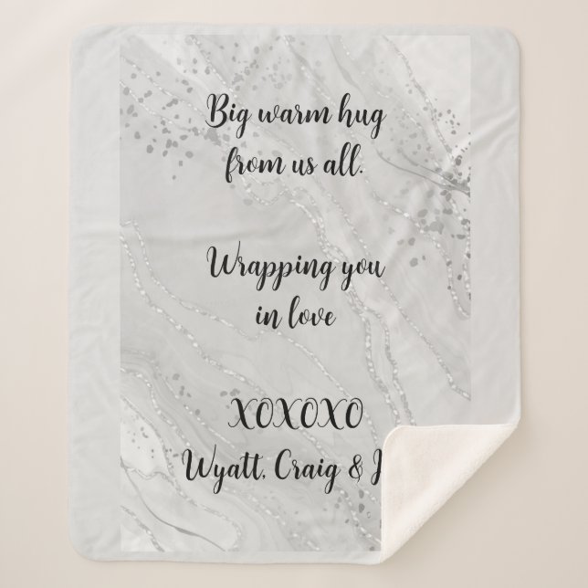 Cobertor Sherpa Mensagem Personalizada de Texto Design Gráfico (Frente)