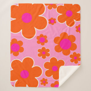 Cobertor Sherpa Mercado de Flores Amsterdã Flores Retro Cor-de-ros
