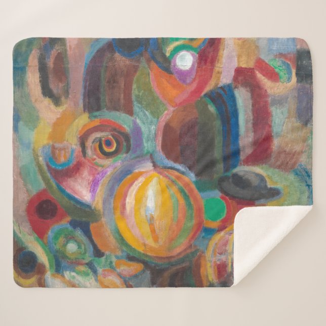 Cobertor Sherpa Mercado Português | Sonia Delaunay-Terk | (Frente (Horizontal))