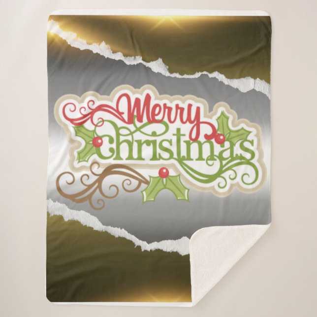 Cobertor Sherpa Merry Christmas  (Frente)