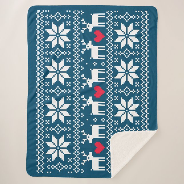 Cobertor Sherpa Merry Christmas pattern 2 (Frente)