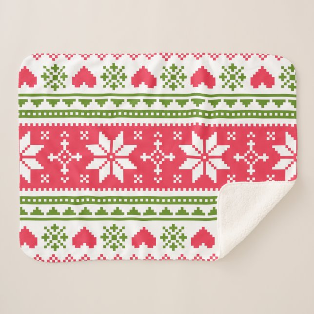 Cobertor Sherpa Merry Christmas pattern 3 (Frente (Horizontal))