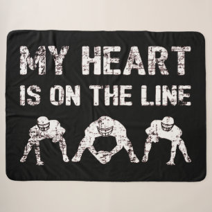 Cobertor Sherpa Meu Coração Está Na Linha - Lineman De Futebol Ame