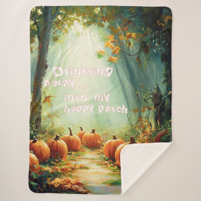 Cobertor Sherpa Meu Feliz Pumpkin Patch Grande (Frente)