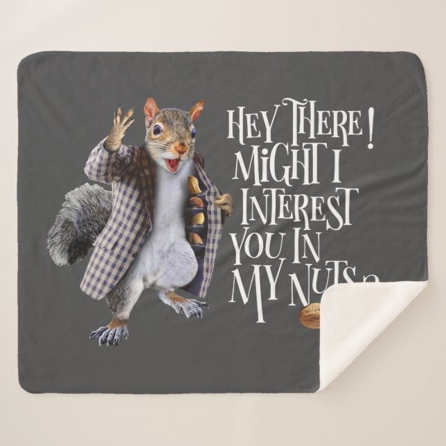 Cobertor Sherpa Meus Loucos de Esquilo (Frente (Horizontal))