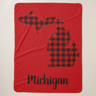 Cobertor Sherpa Michigan Red Buffalo Impressão Sherpa Blanket
