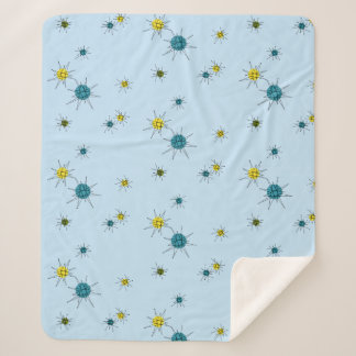 Cobertor Sherpa Mid-Century Atomic Starburst