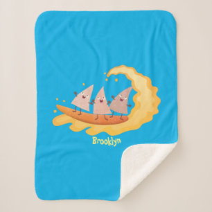 Cobertor Sherpa Milhas de nachos, batatas fritas, canecas, surf