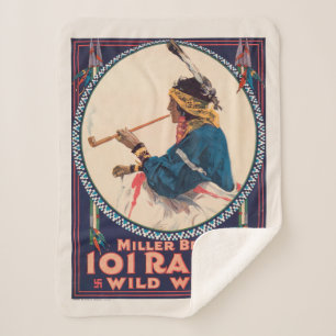Cobertor Sherpa Miller Bros. 101 Ranch, Poster de Circo Oeste Selv