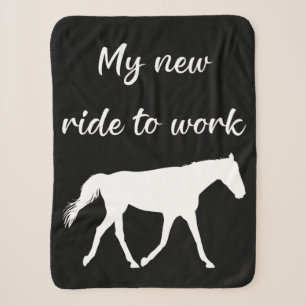 Cobertor Sherpa Minha Nova Carona Para O Trabalho De Cavalo Engraç