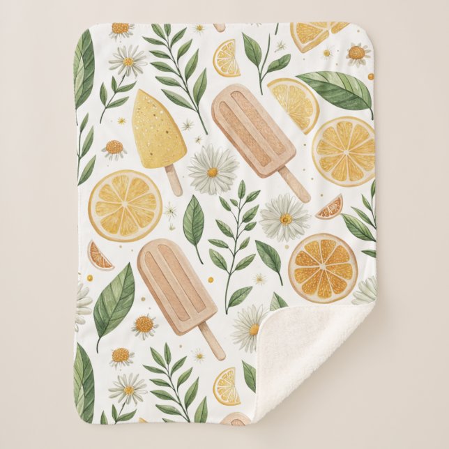 Cobertor Sherpa Mini Citrus Popsicle Sherpa Blanket – Small (Frente)