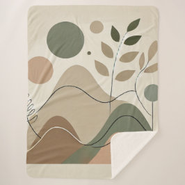 Cobertor Sherpa Minimalismo Botânico Sherpa Blanket