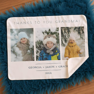 Cobertor Sherpa Minimalist 3 Photos Collage Keepsake for Family