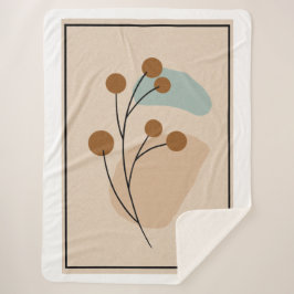 Cobertor Sherpa Minimalista Abstrato Botânico Estética da Natureza