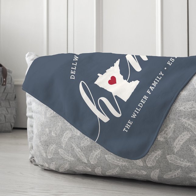 Cobertor Sherpa Minnesota Home State Personalizado (Criador carregado)