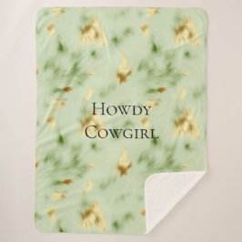 Cobertor Sherpa Mint Green Dourado Cowhide