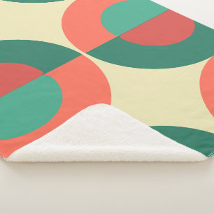 Cobertor Sherpa Mint Modern Coral do Século médio