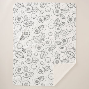 Cobertor Sherpa Mirtilos em preto e branco