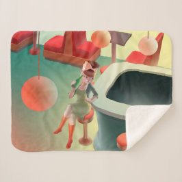 Cobertor Sherpa Miss Meow - Bar Noturno