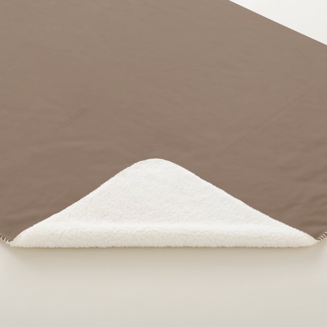 Cobertor Sherpa Mocha Latte Brown, Terrestre Cor Sólida Neutra (3/4)