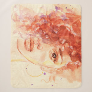 Cobertor Sherpa Moda Afro-Americana, ilustração com aquarela.
