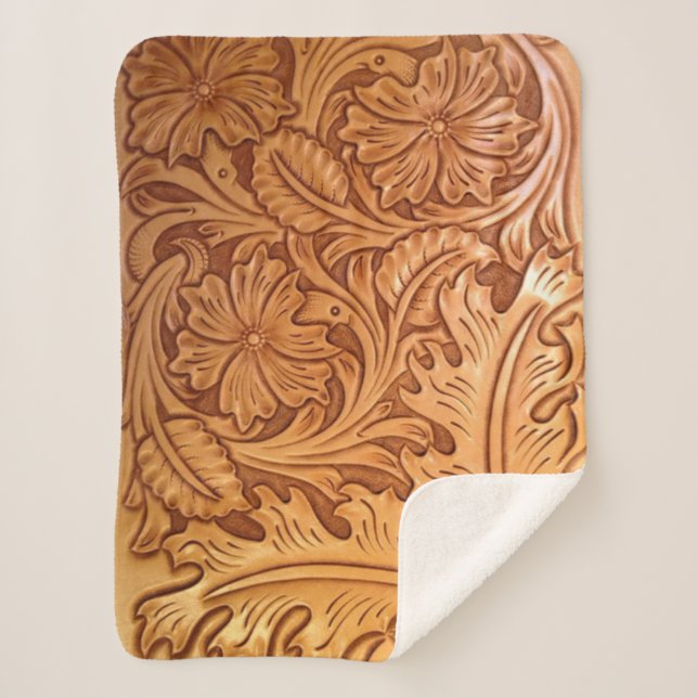 Cobertor Sherpa Moda russa de caubói marrom (Frente)