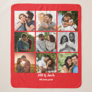 Cobertor Sherpa Modelo de Colagem de Fotos 9 Personalizada para Ca