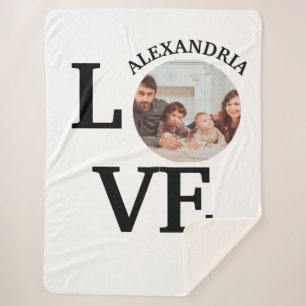 Cobertor Sherpa Modelo de foto de amor personalizado moderno
