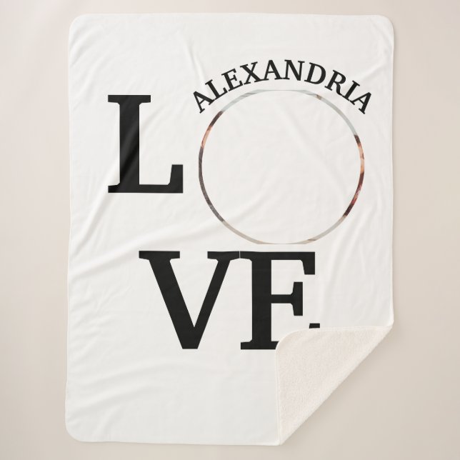 Cobertor Sherpa Modelo de foto de amor personalizado moderno (Frente)