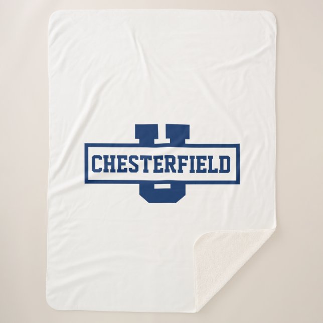 Cobertor Sherpa Modelo de monograma personalizado da equipe despor (Frente)