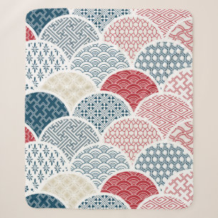 Cobertor Sherpa modelo geométrico tradicional kimono sketc