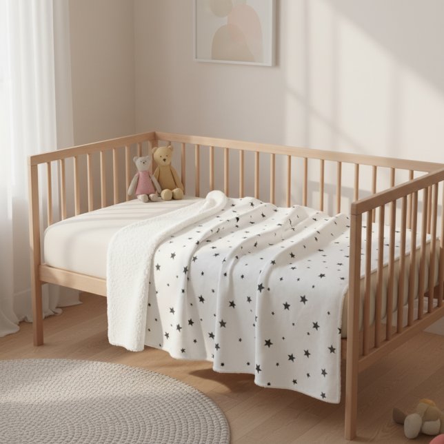 Cobertor Sherpa Modern Black and White Children's Blanket  (Criador carregado)