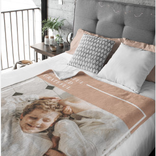 Cobertor Sherpa Modern Family Photo   Thankful Blessed Grateful
