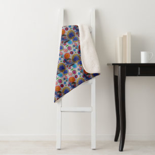 Cobertor Sherpa Modern Floral Sherpa Blanket