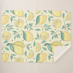 Cobertor Sherpa Modern Lemon Citrus Summer Personalizado