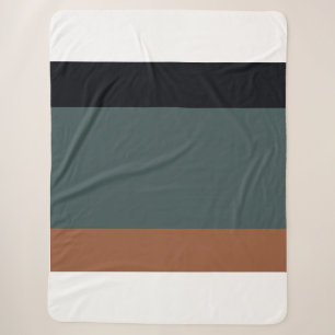 Cobertor Sherpa Modern Minimalist Tri-Tone: Charcoal, Slate, and O