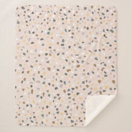 Cobertor Sherpa Modern Terrazzo Padrão Suave Neutro