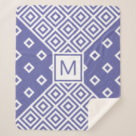 Cobertor Sherpa Modern Trendy Geometric Pattern Monogram