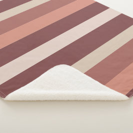 Cobertor Sherpa Moderna Linear | Rosa Antiga & Cobre