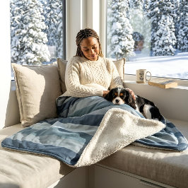 Cobertor Sherpa Moderna Linear | Slate & Nordic Sea