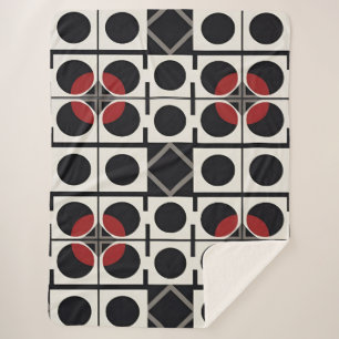 Cobertor Sherpa Moderno Abstrato Geométrico Com Círculos