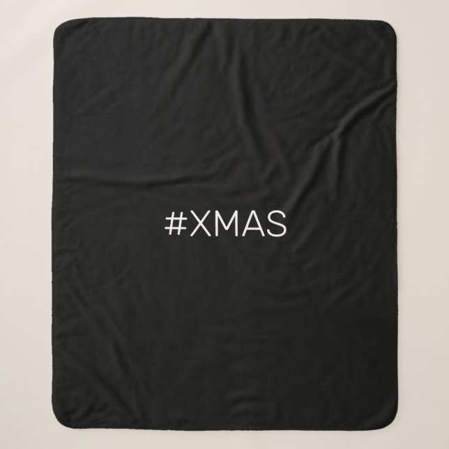 Cobertor Sherpa Moderno Natal Chic Preto E Branco Padrão (Frente)