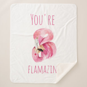 Cobertor Sherpa Moderno Você É Flagrante Beleza Rosa Flamingo