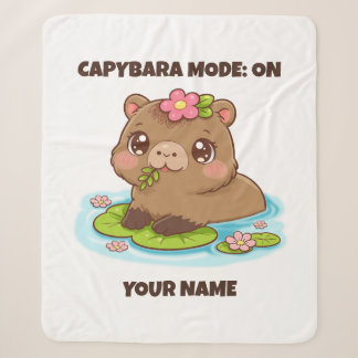 Cobertor Sherpa Modo Capivara Kawaii Fofo Personalizado